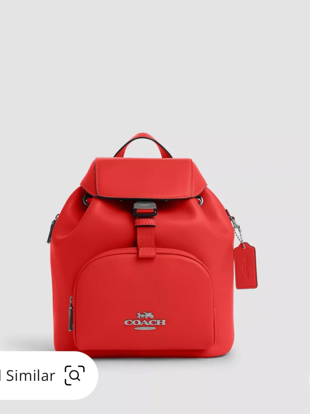 Coach Small Red Leather Pace Backpack with Front Pocket - Picture 9 of 9